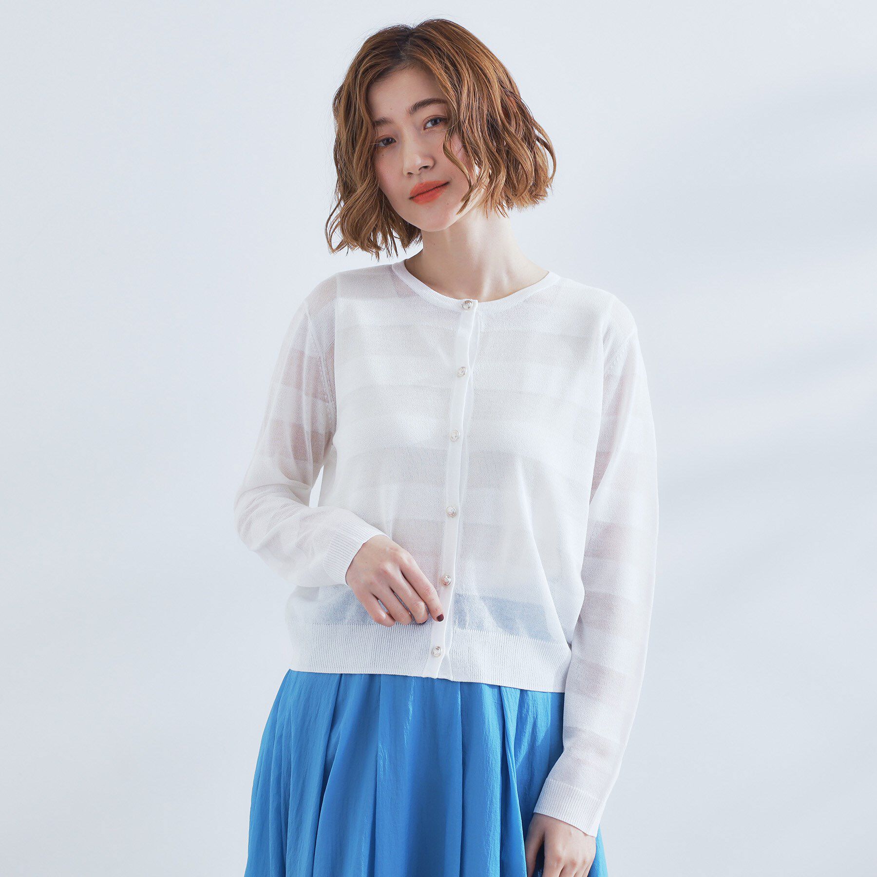 grove「シアーボーダーカーディガン」|カーディガン|