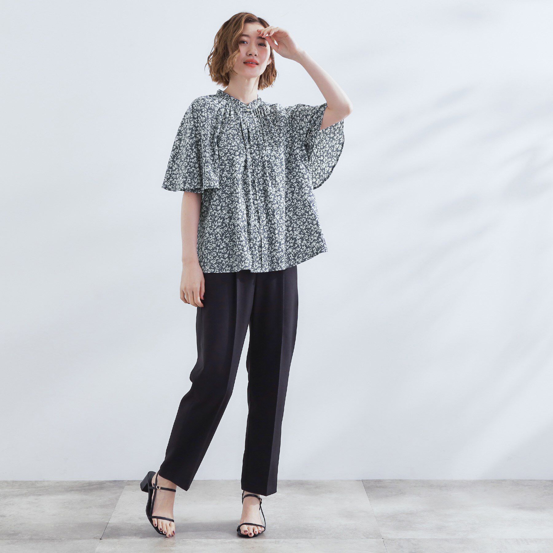 grove「【洗える/お仕事/二の腕カバー】ヴィンテージサテンブラウス」|シャツ・ブラウス|