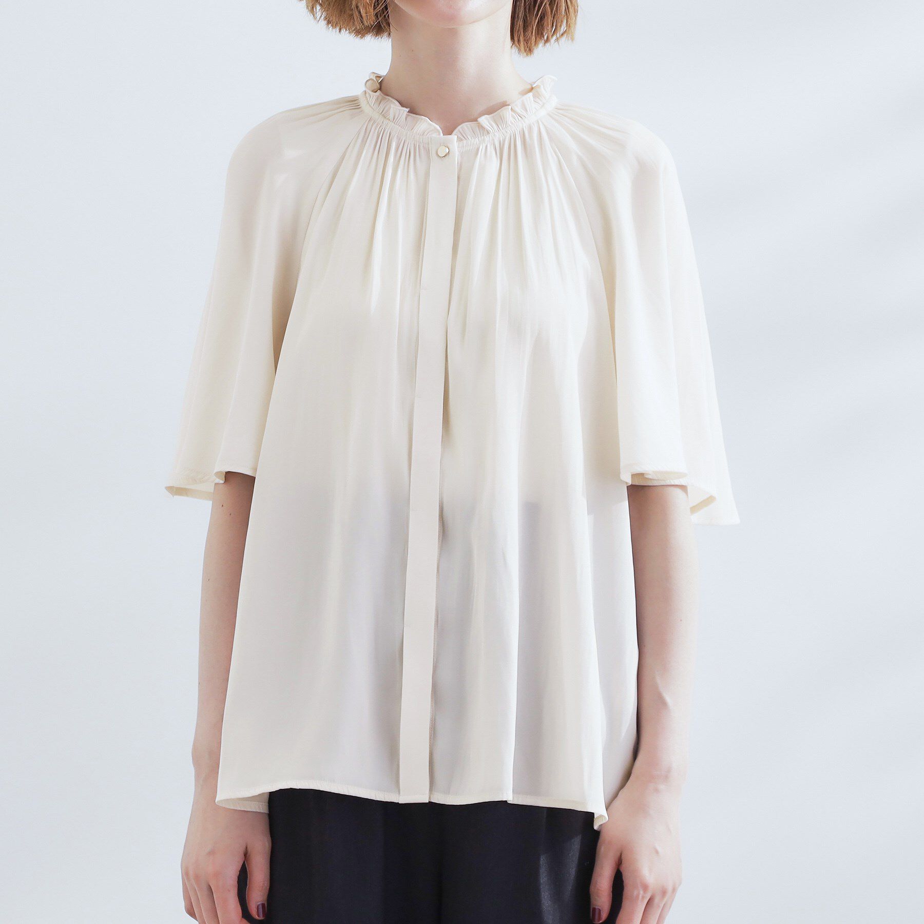 grove「【洗える/お仕事/二の腕カバー】ヴィンテージサテンブラウス」|シャツ・ブラウス|
