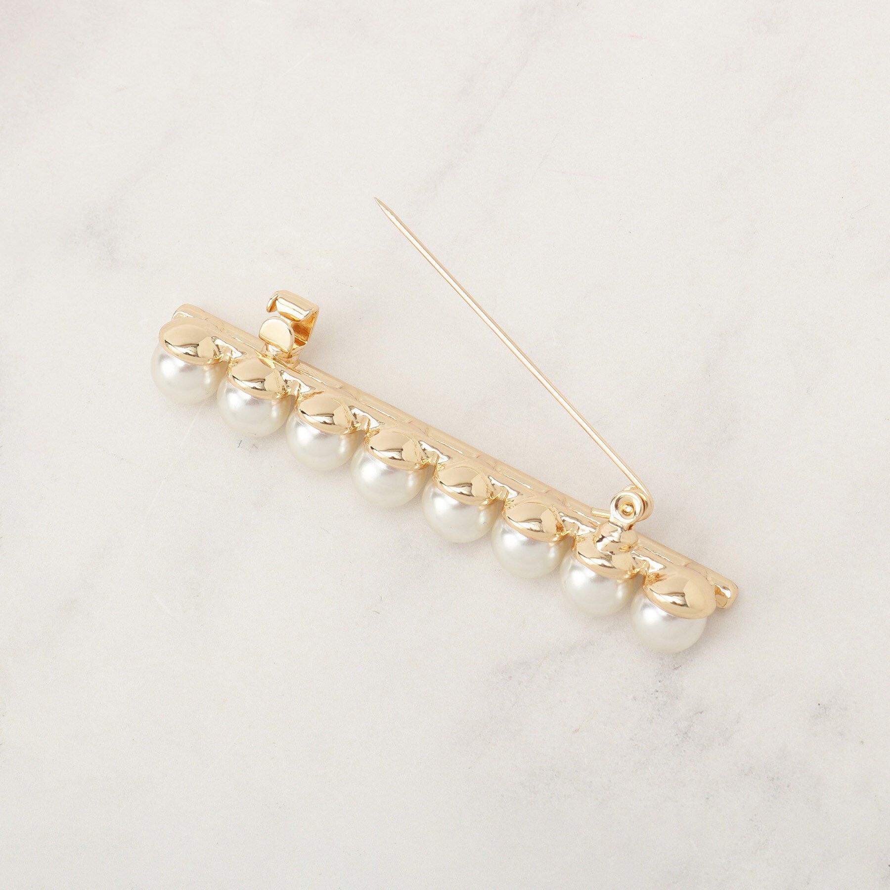 grove「ラインパール調ブローチ」|ブローチ・コサージュ|