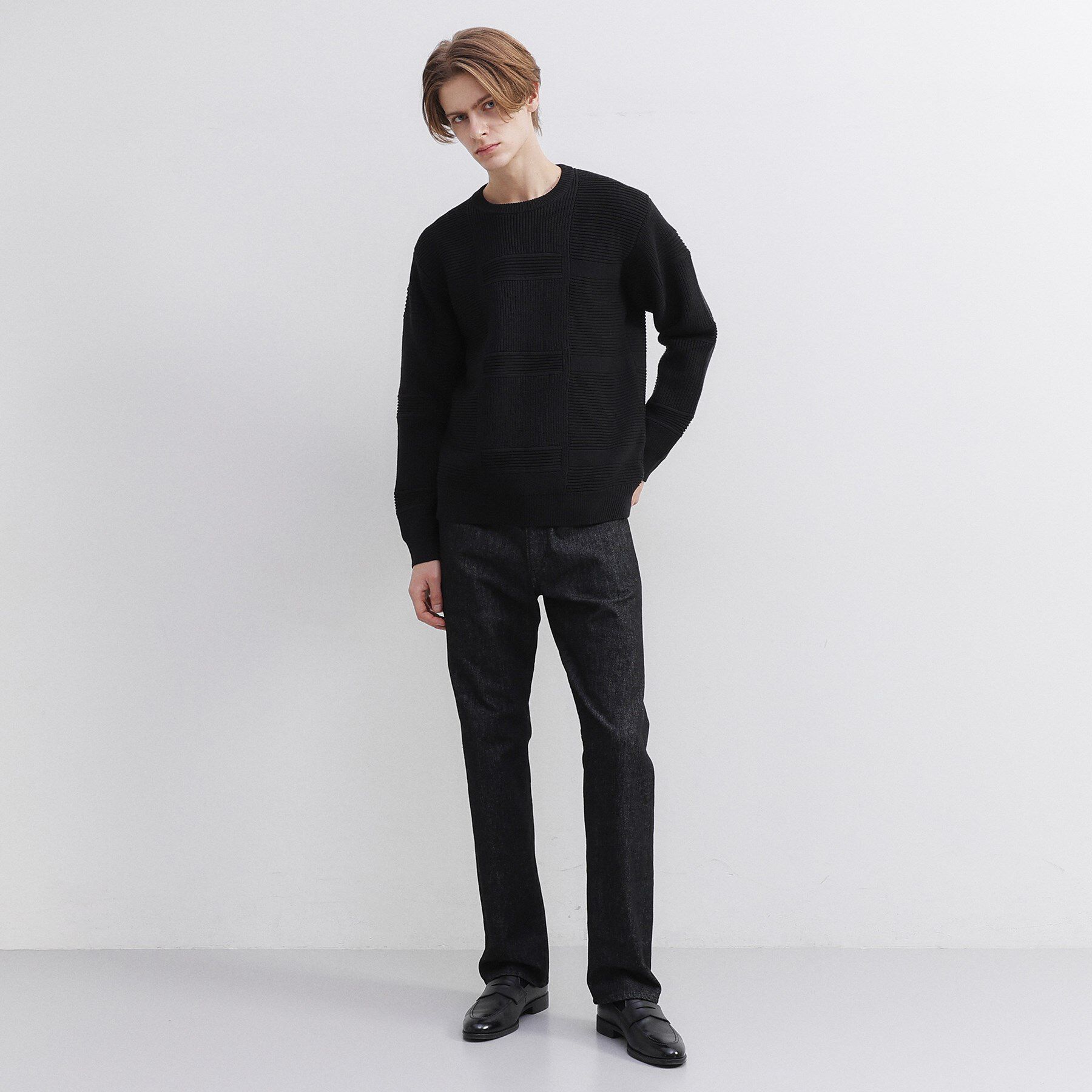 TAKEO KIKUCHI「畦編みチェック プルオーバーニット」|ニット・セーター|