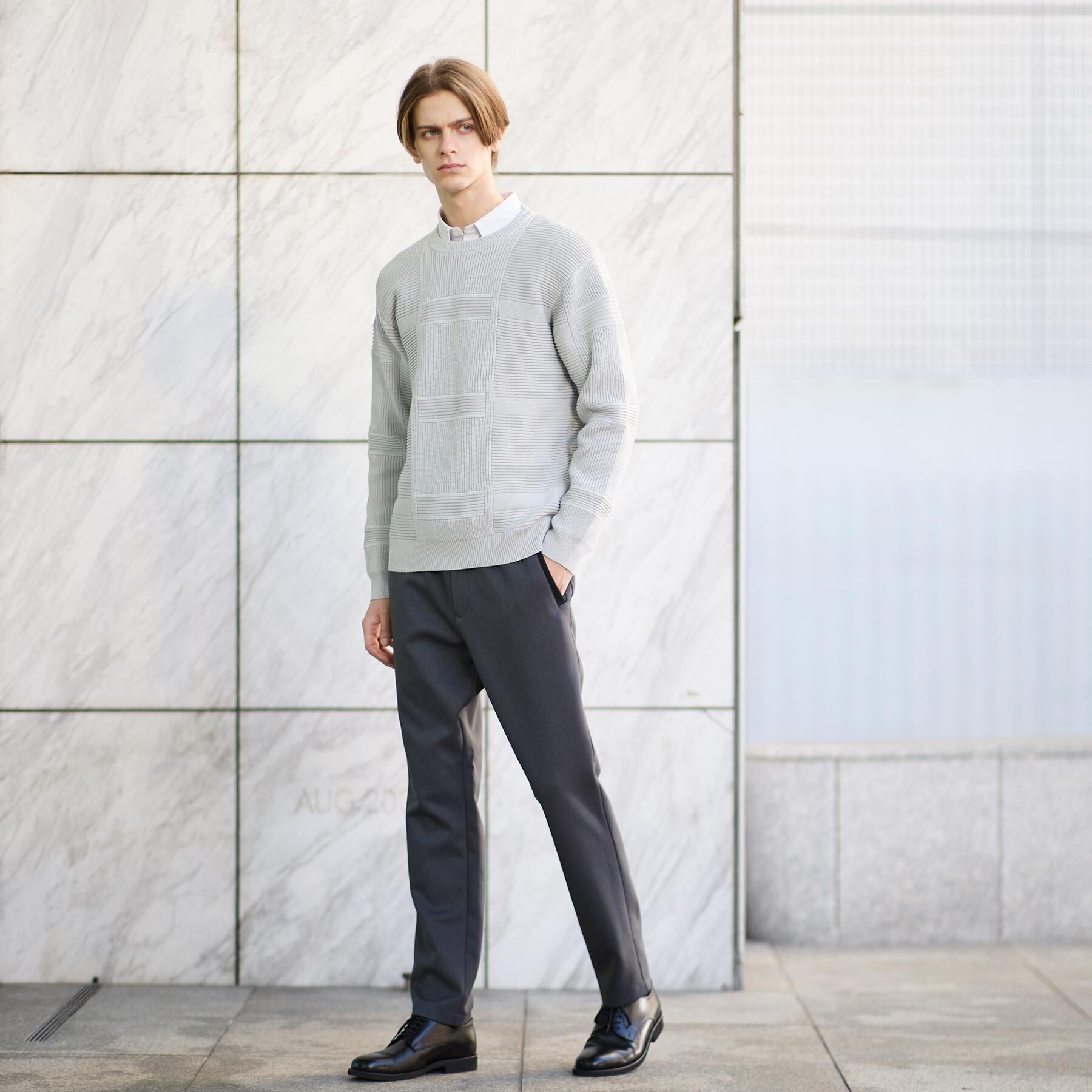 TAKEO KIKUCHI「畦編みチェック プルオーバーニット」|ニット・セーター|