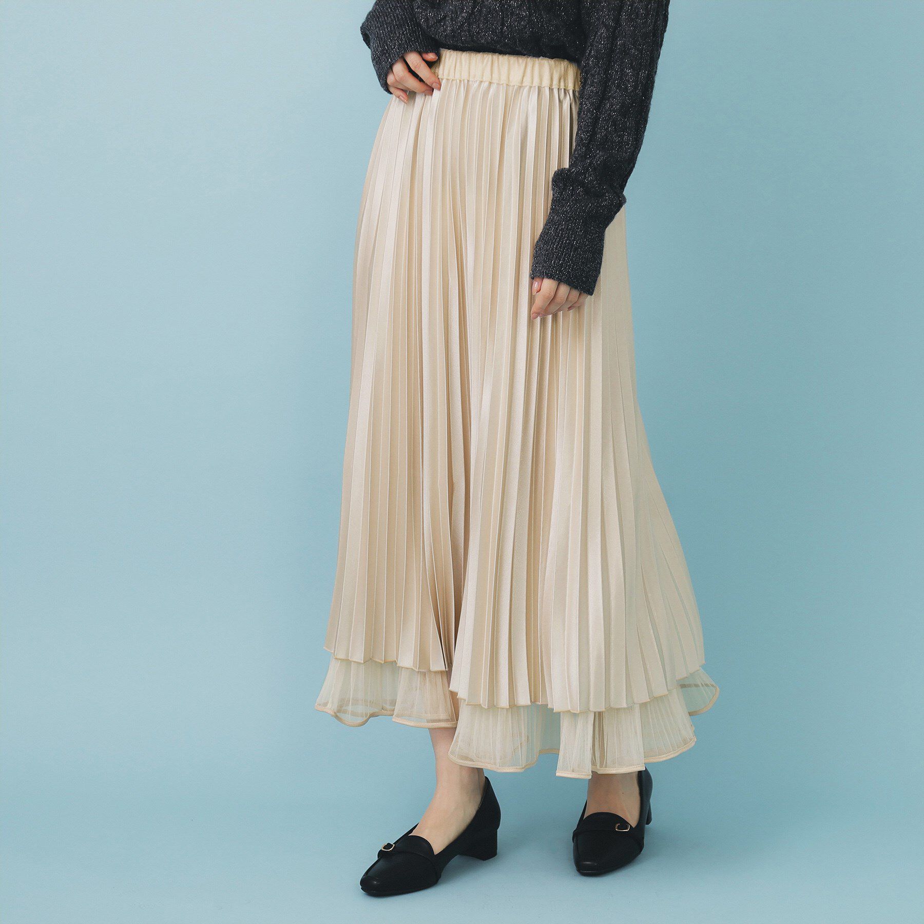 index「リバーシブルチュールティアードフレアスカート【洗濯機OK】」|スカート|