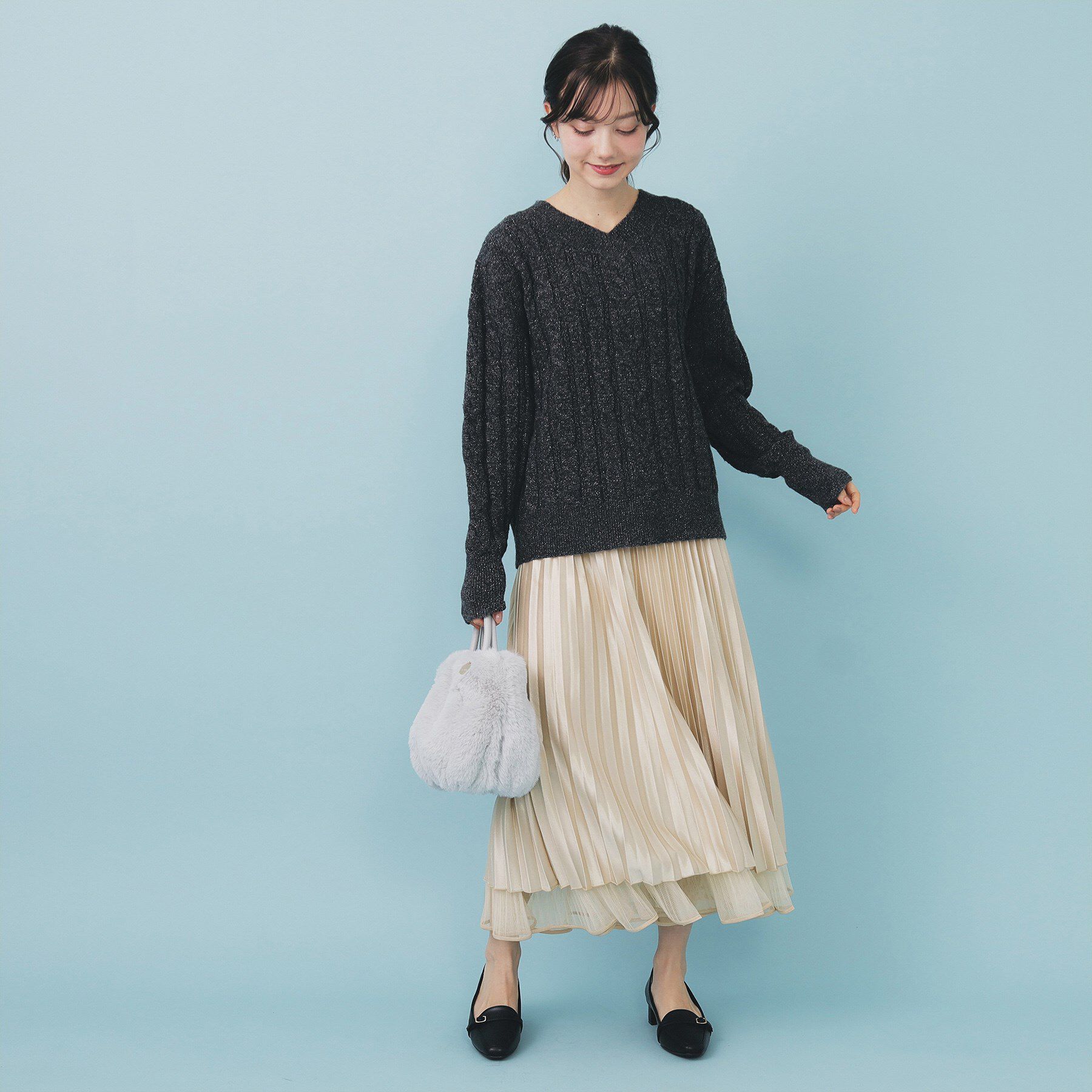 index「リバーシブルチュールティアードフレアスカート【洗濯機OK】」|スカート|