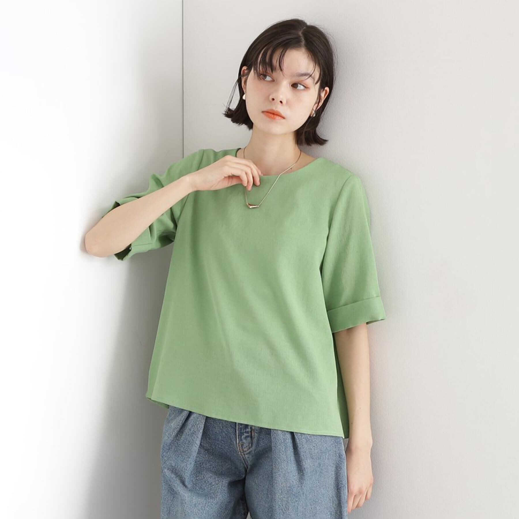 THE SHOP TK「麻調ブラウス【シワになりにくい/洗える】」|シャツ・ブラウス|