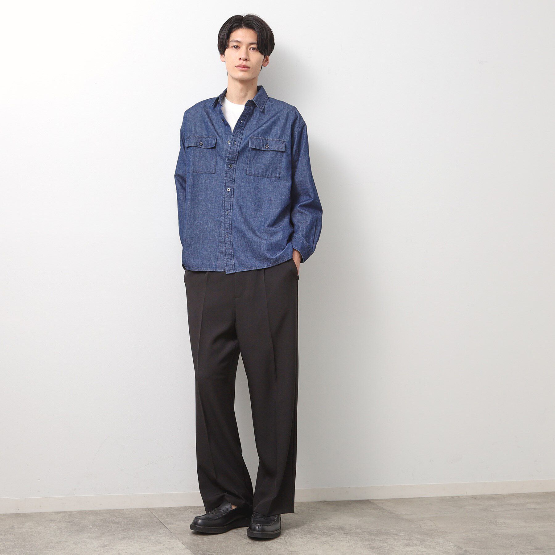 THE SHOP TK「リネンブレンドデニムシャツ」|シャツ・ブラウス|