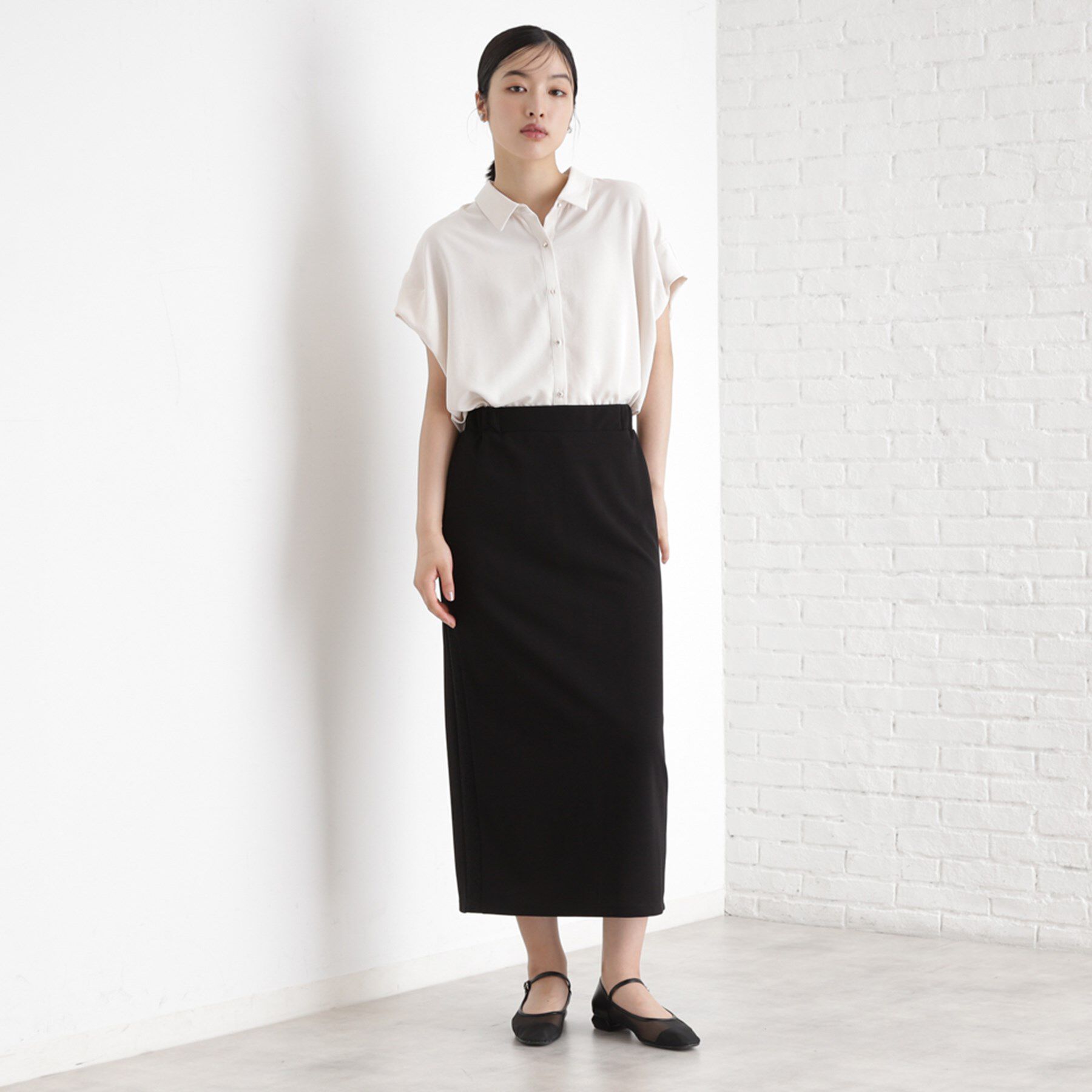 THE SHOP TK「コットンライクブラウス【接触冷感/洗濯機OK/UV/セットアップ可】」|シャツ・ブラウス|