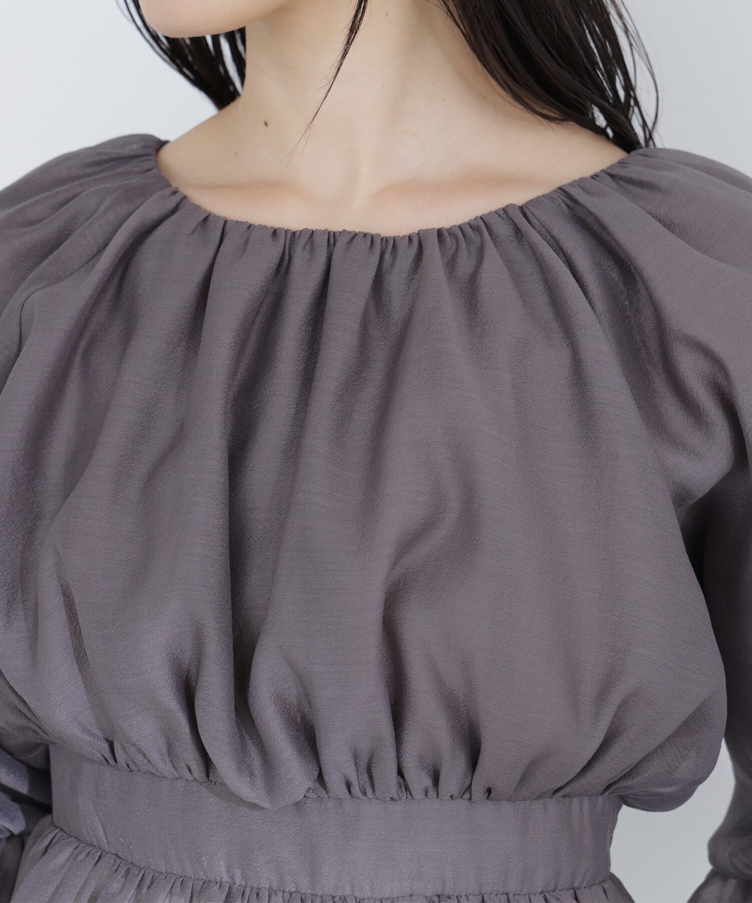  「シアーギャザーペプラムブラウス」|シャツ・ブラウス|