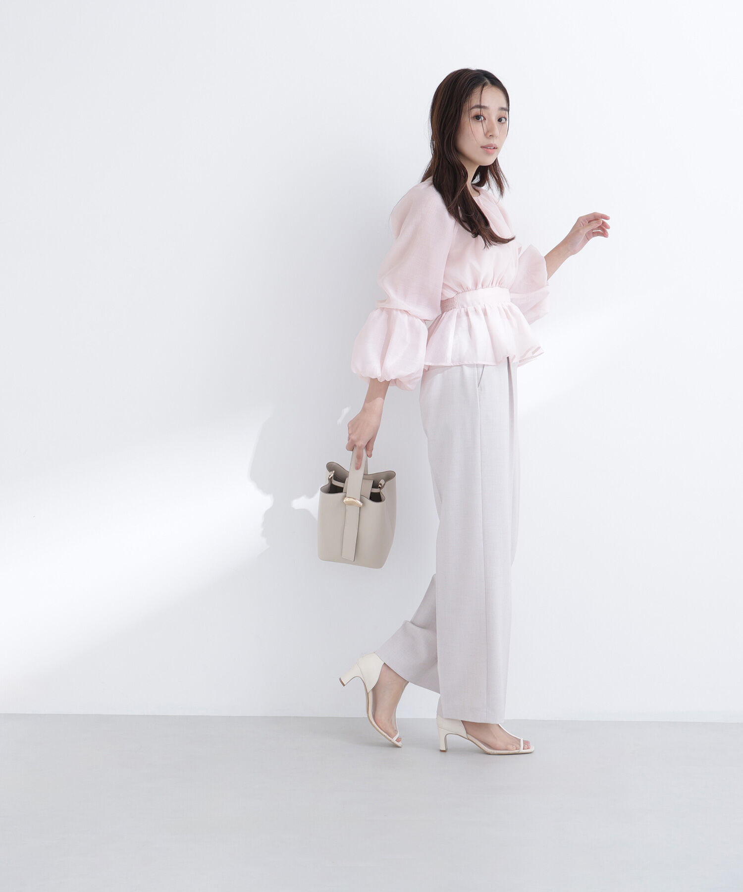  「シアーギャザーペプラムブラウス」|シャツ・ブラウス|