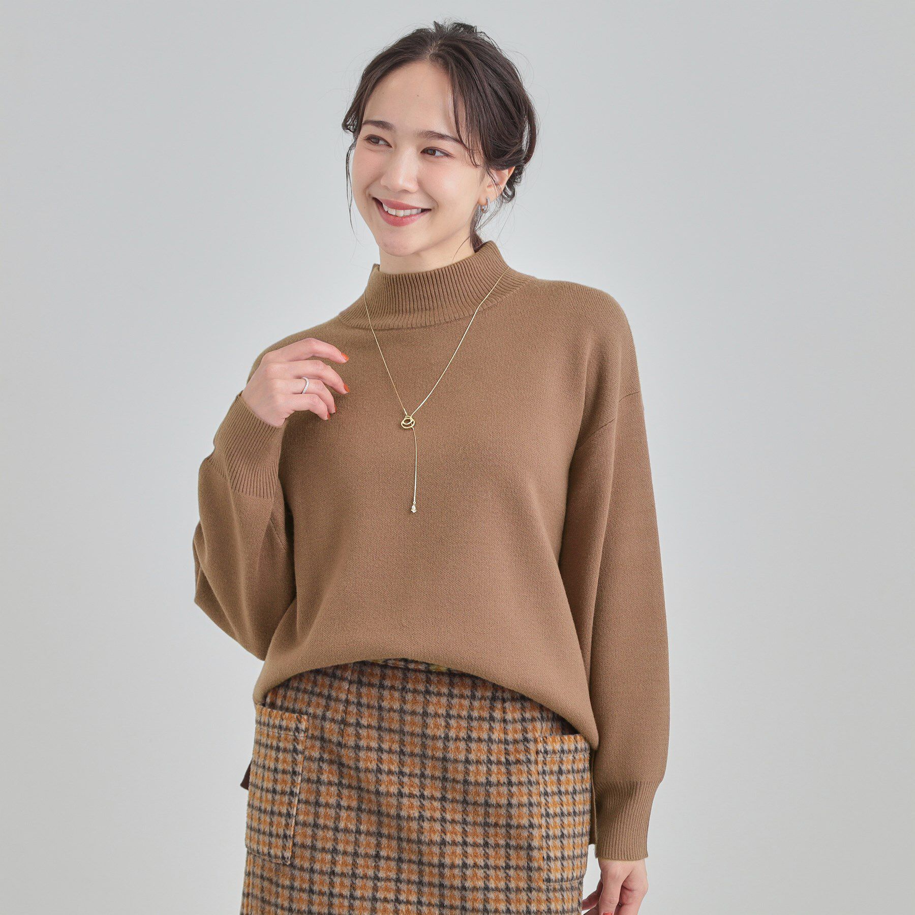 SHOO･LA･RUE「【洗濯機可/S-LL】もちもちハイネックニット」|ニット・セーター|