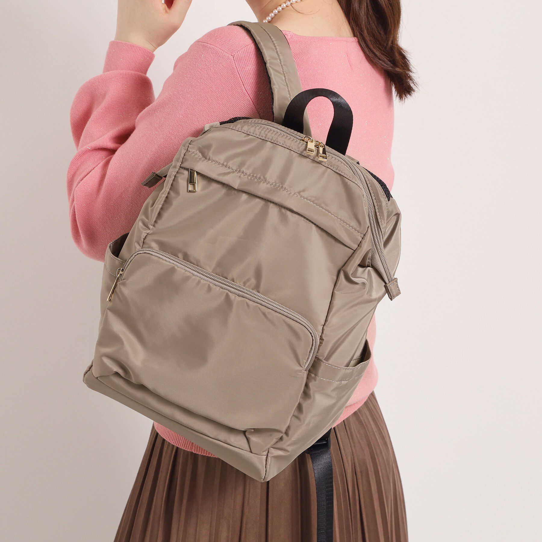 ITS&rsquo;DEMO「【A4／7ポケット】口金リュック」|リュック|モカブラウン(042