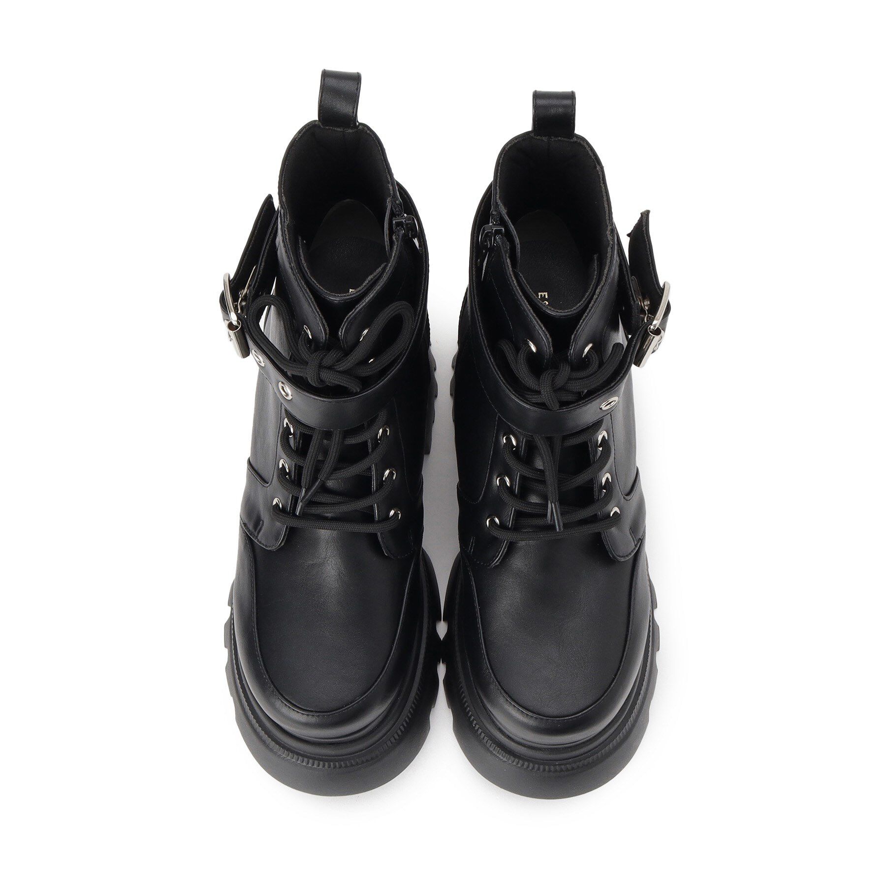 ESPERANZA「レースアップバックル厚底ブーツ」|ショートブーツ|