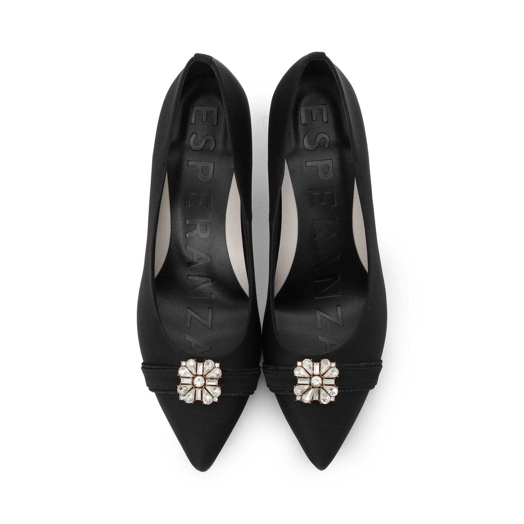 ESPERANZA「【12時間パンプス】約7．5cm／ビジューベルト パーティ-結婚式に最適」|パンプス|