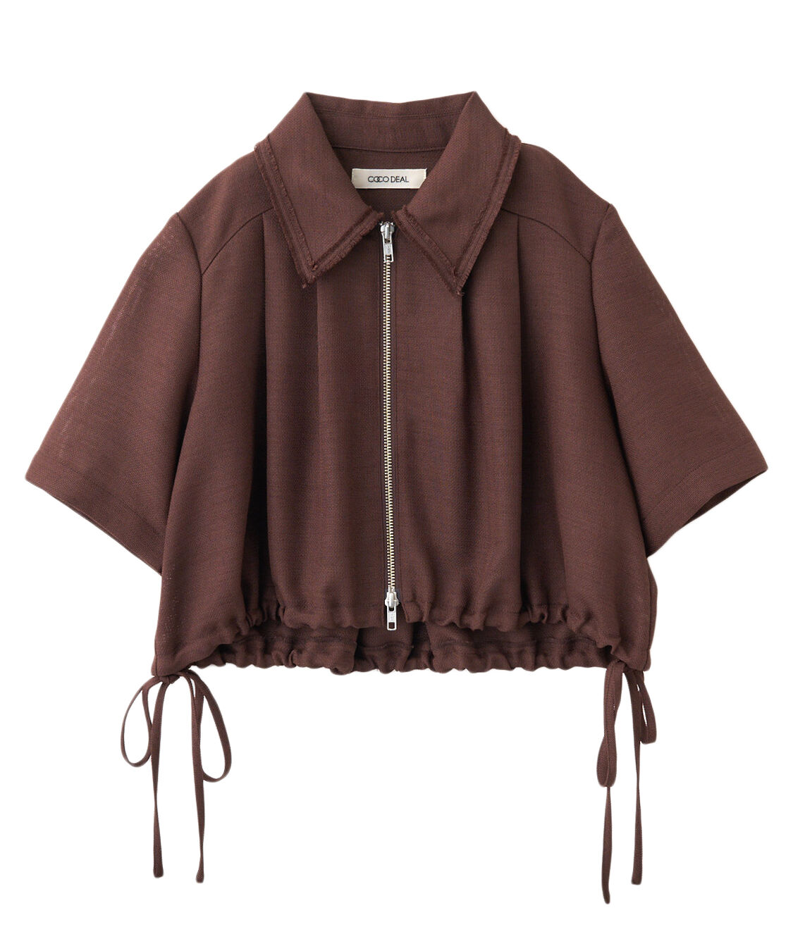 COCO DEAL「リネンライクツィードブルゾン」|ブルゾン・スタジャン|ブラウン