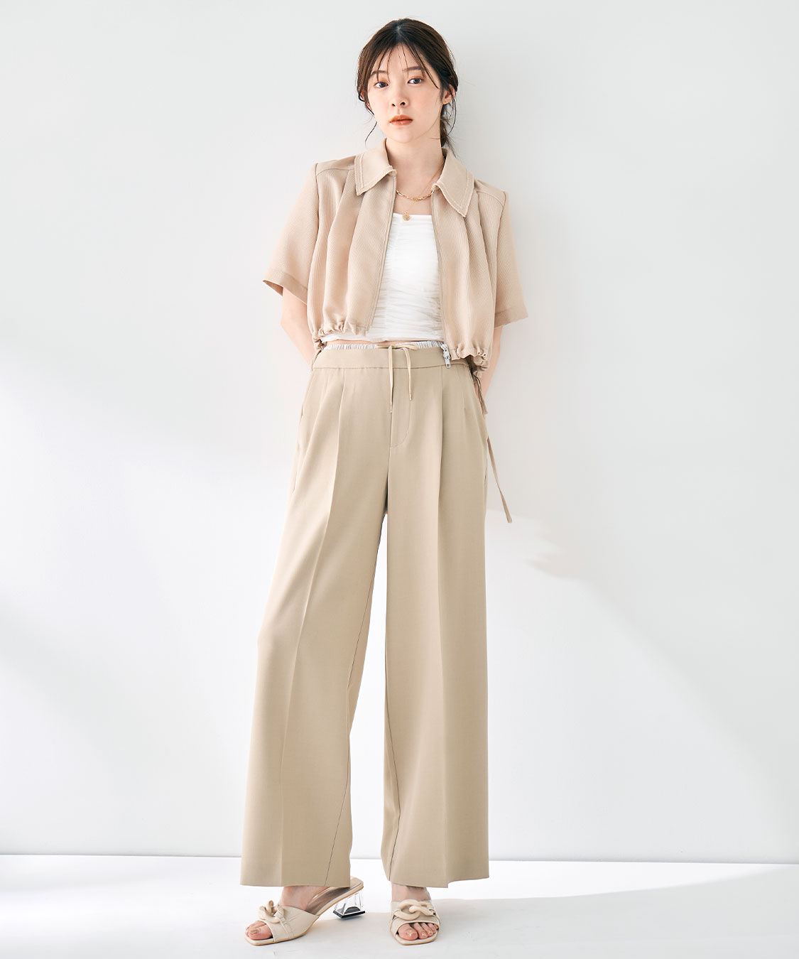 COCO DEAL「リネンライクツィードブルゾン」|ブルゾン・スタジャン|