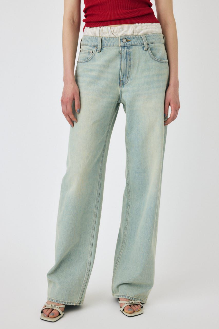 MOUSSY「BOXER LAYERED STRAIGHT デニム」|デニム|