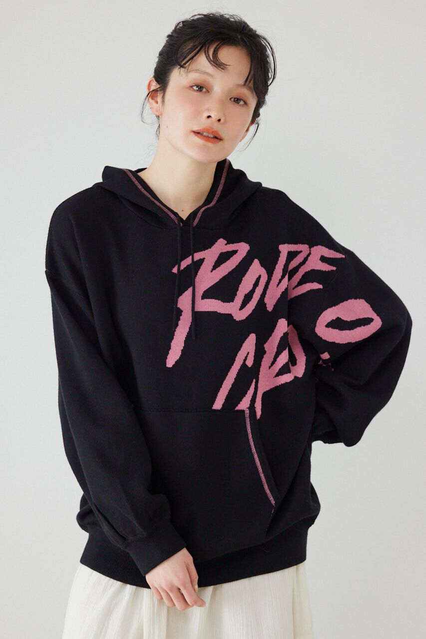 RODEO CROWNS「スウェットライクフロントロゴニットフーディー」|パーカー|BLK
