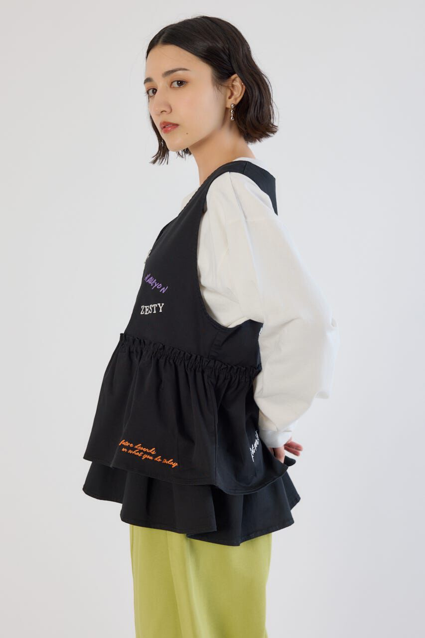 RODEO CROWNS「embroideryフロントジップベスト」|ダウンベスト・ベスト|