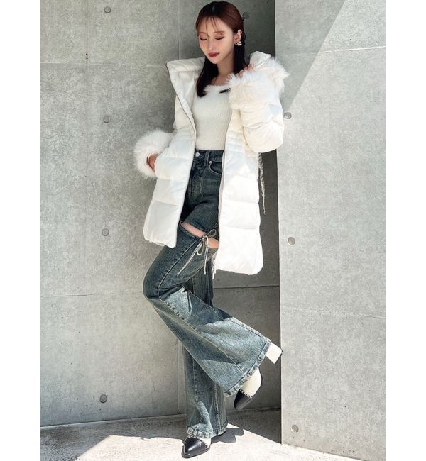 RESEXXY「【追加生産分】カットアウトリボンデニムパンツ」|デニム|