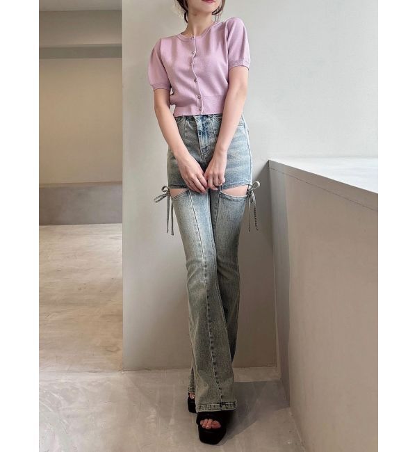 RESEXXY「【追加生産分】カットアウトリボンデニムパンツ」|デニム|