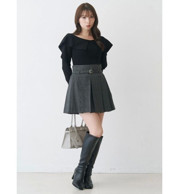 MERCURYDUO「ベルト付きチェックプリーツミニスカパン」|その他|