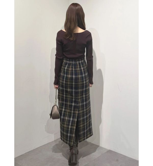 MERCURYDUO「チェックツィードタイトスカート」|スカート|