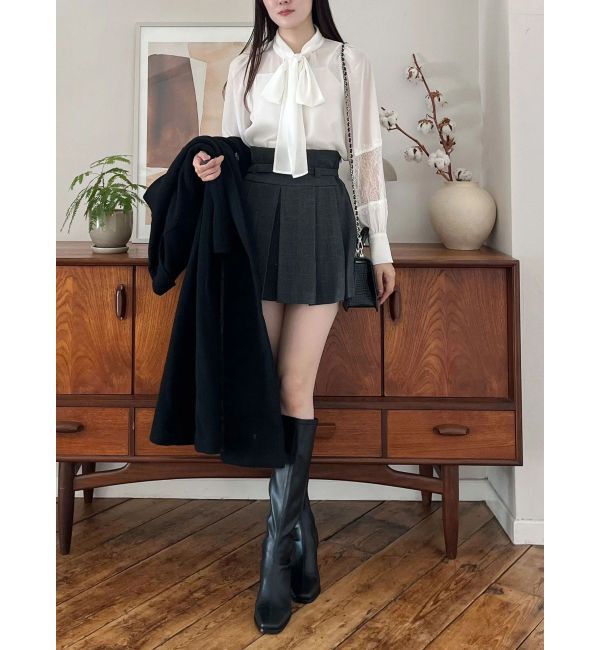 MERCURYDUO「ベルト付きチェックプリーツミニスカパン」|スカート|