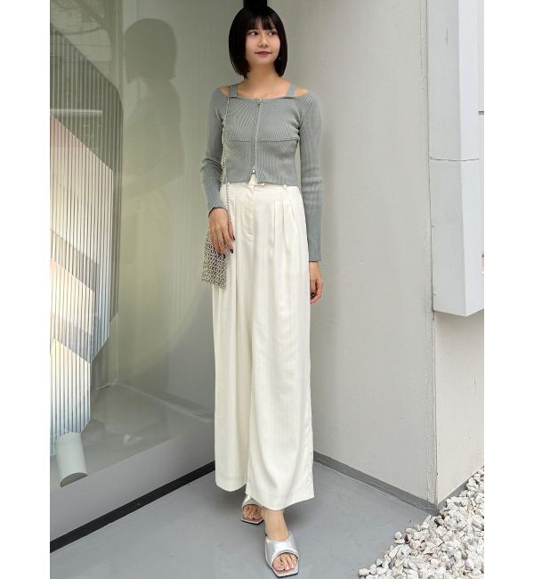 MURUA「ショルダーストラップダブルZIPニット」|ニット・セーター|