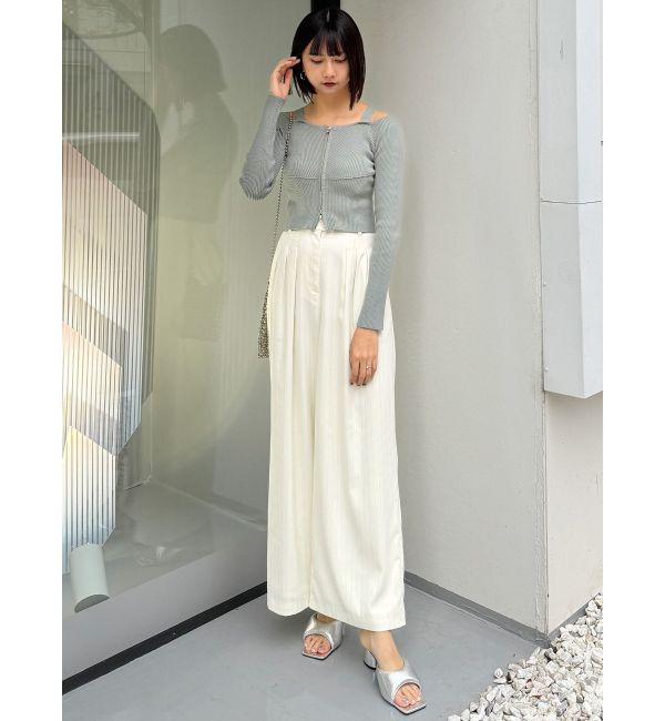 MURUA「ショルダーストラップダブルZIPニット」|ニット・セーター|