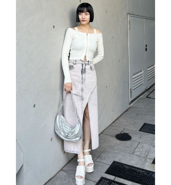 MURUA「ショルダーストラップダブルZIPニット」|ニット・セーター|