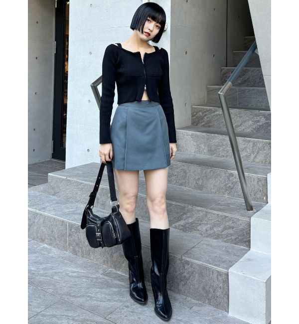 MURUA「ショルダーストラップダブルZIPニット」|ニット・セーター|