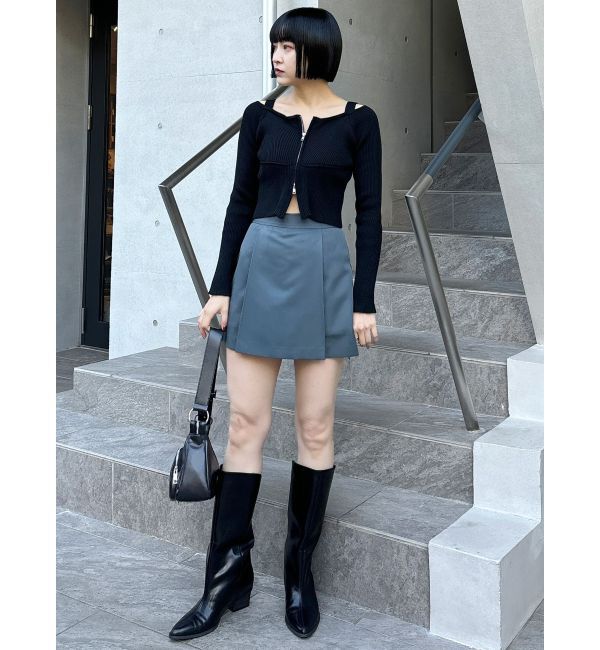 MURUA「ショルダーストラップダブルZIPニット」|ニット・セーター|