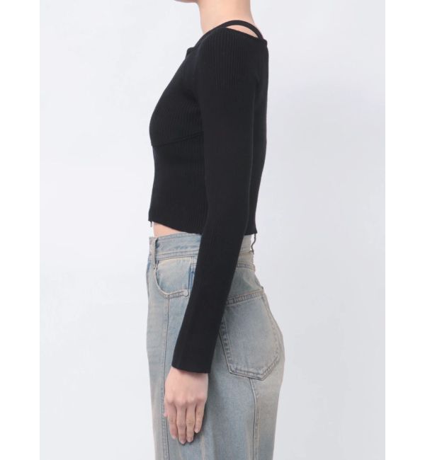 MURUA「ショルダーストラップダブルZIPニット」|ニット・セーター|