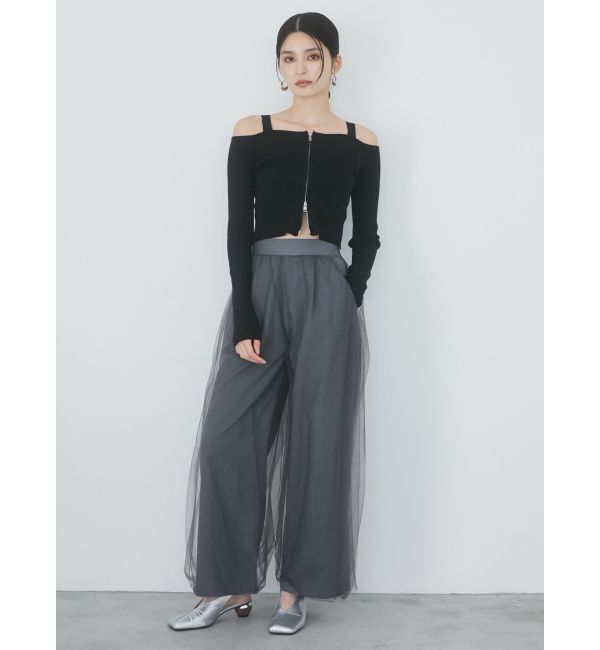 MURUA「ショルダーストラップダブルZIPニット」|ニット・セーター|