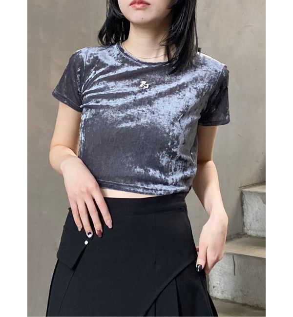 MURUA「クロップドシアーベロアTシャツ」|Tシャツ・カットソー|