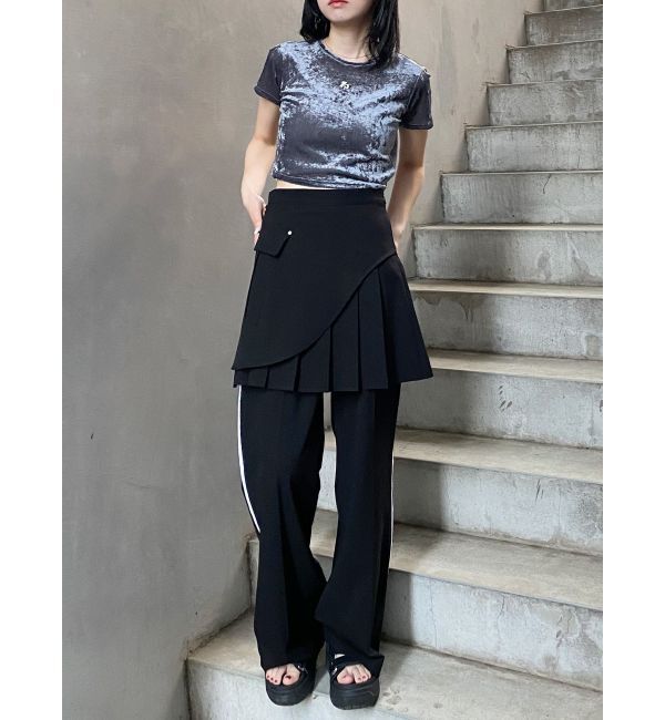 MURUA「クロップドシアーベロアTシャツ」|Tシャツ・カットソー|