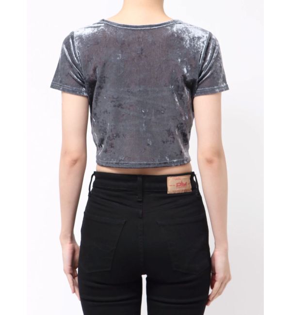 MURUA「クロップドシアーベロアTシャツ」|Tシャツ・カットソー|