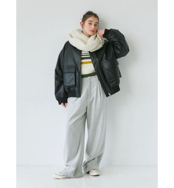 Ungrid「ウール混ルーズタックパンツ」|その他|