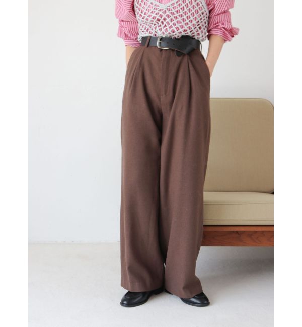 Ungrid「ウール混ルーズタックパンツ」|その他|ブラウン