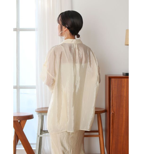 Ungrid「開襟サテンルーズシャツ」|シャツ・ブラウス|