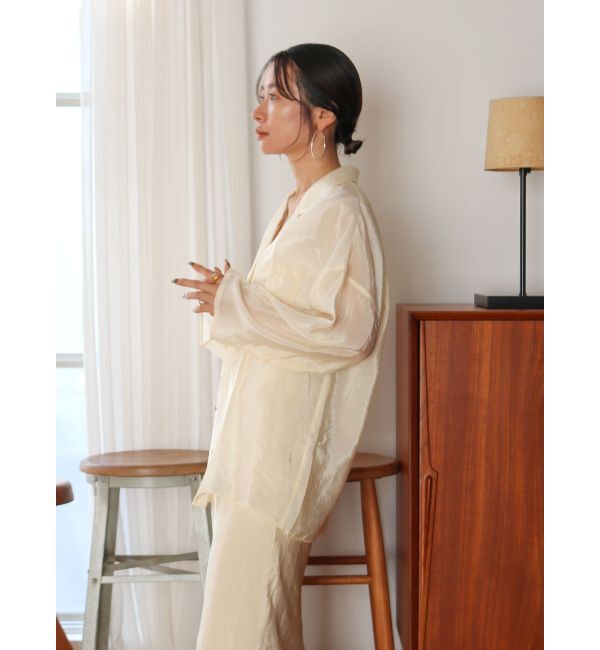 Ungrid「開襟サテンルーズシャツ」|シャツ・ブラウス|