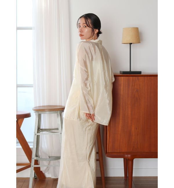 Ungrid「開襟サテンルーズシャツ」|シャツ・ブラウス|