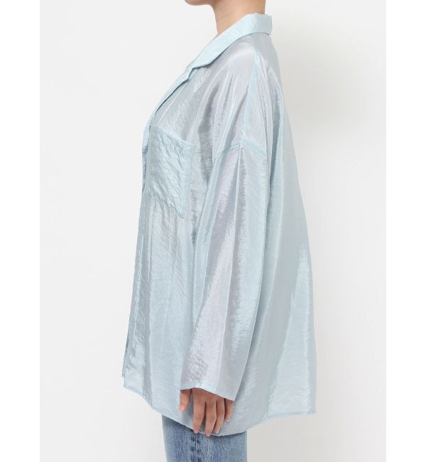 Ungrid「開襟サテンルーズシャツ」|シャツ・ブラウス|