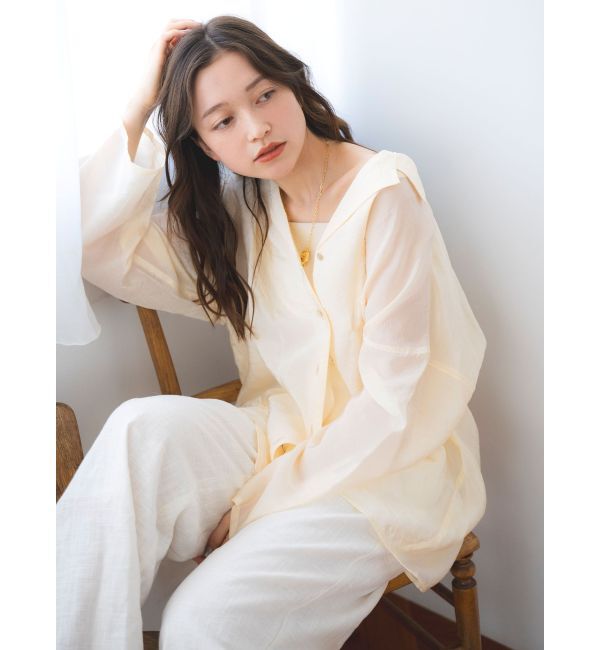 Ungrid「開襟サテンルーズシャツ」|シャツ・ブラウス|