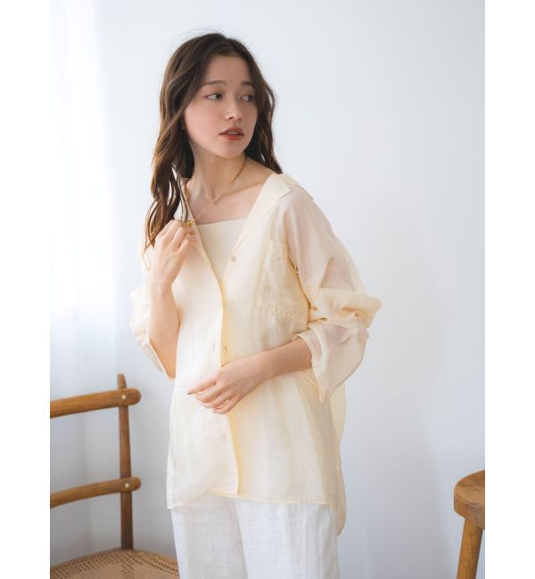 Ungrid「開襟サテンルーズシャツ」|シャツ・ブラウス|