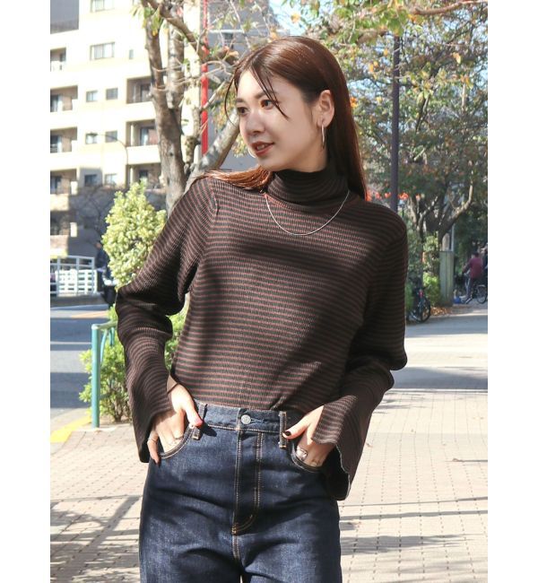 Ungrid「フレアスリーブフィットボーダーニット」|ニット・セーター|