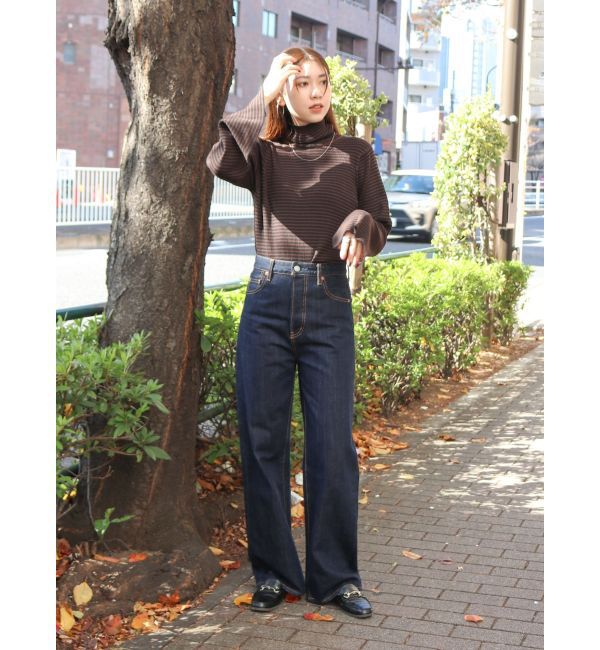 Ungrid「フレアスリーブフィットボーダーニット」|ニット・セーター|