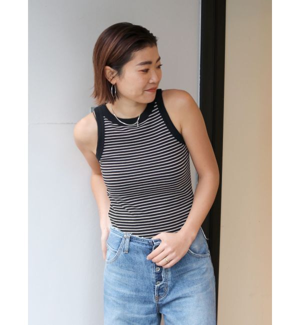 Ungrid「【WEB限定】ボーダーアメスリタンクトップ」|タンクトップ|