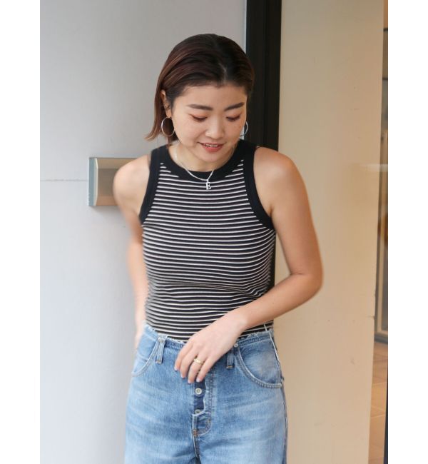 Ungrid「【WEB限定】ボーダーアメスリタンクトップ」|タンクトップ|