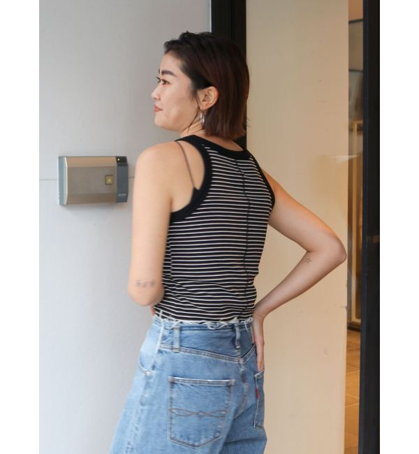 Ungrid「【WEB限定】ボーダーアメスリタンクトップ」|タンクトップ|
